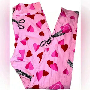 Lularoe TC pink Paper Valentine leggings. OG Patrick quality & fit.